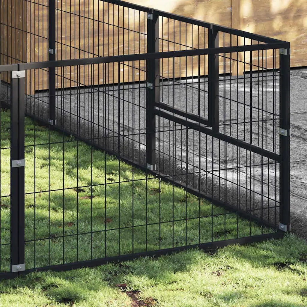 Steel Dog Kennel with Wire Mesh Walls, 21m²