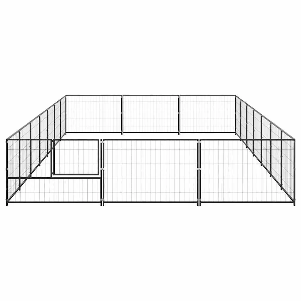 Steel Dog Kennel with Wire Mesh Walls, 21m²