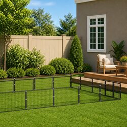 Large 40m² Outdoor Steel Wire Mesh Dog Kennel