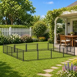 16 m² Outdoor Dog Kennel with Steel Wire Mesh