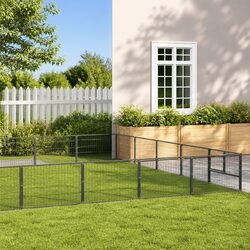 Durable Silver Steel Wire Mesh Dog Kennel Outdoor Cage