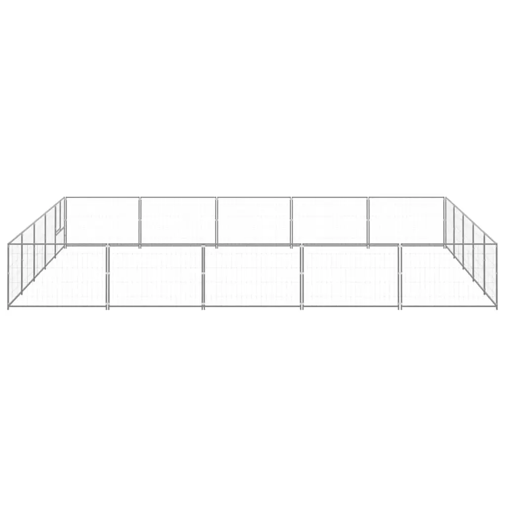 Silver Steel Wire Mesh Dog Kennel Outdoor Cage