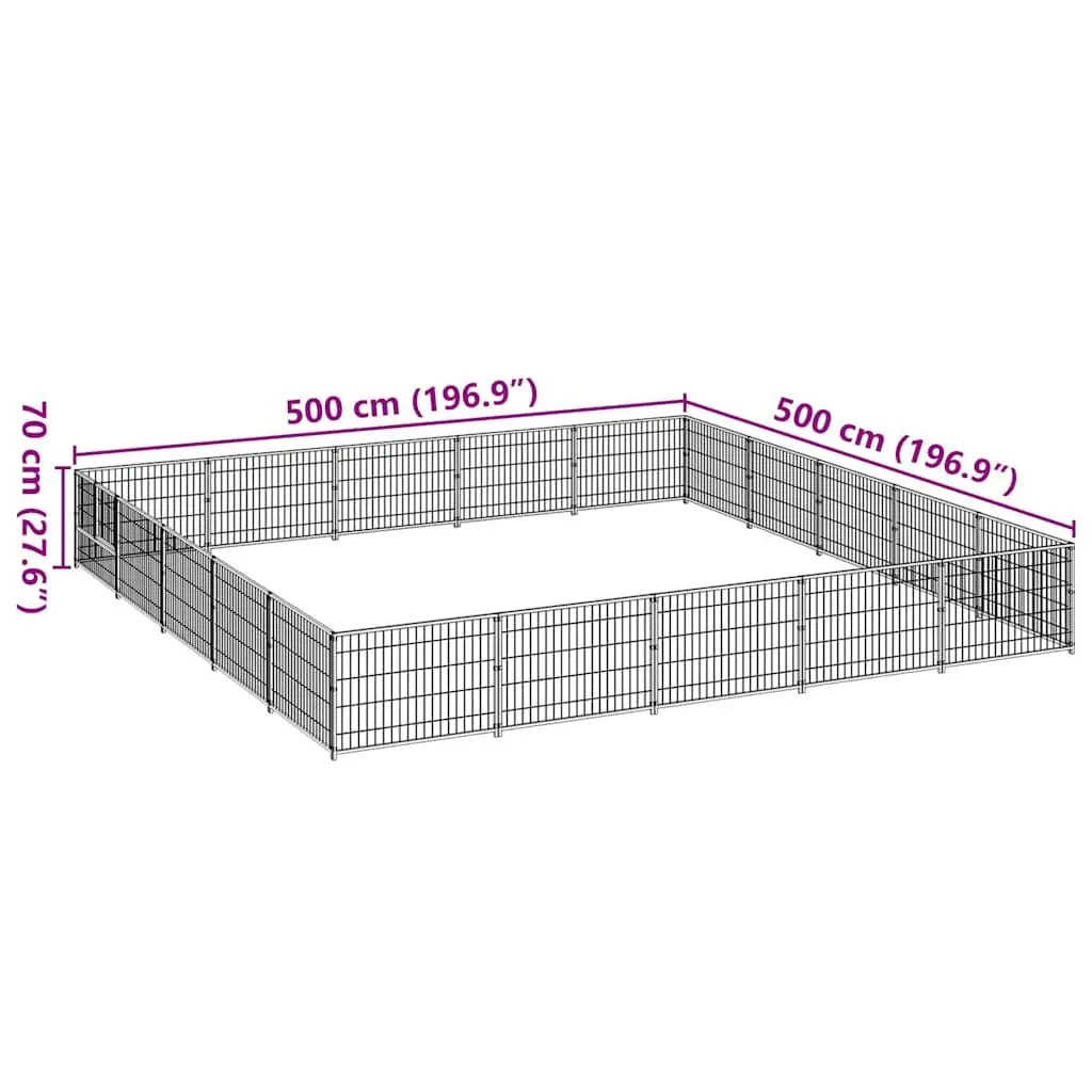 Silver Steel Wire Mesh Dog Kennel Outdoor Cage