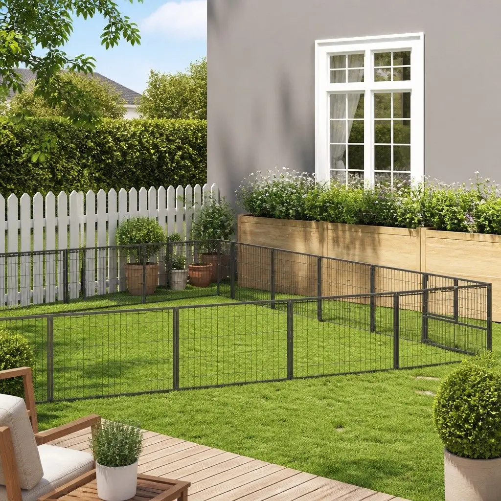 Steel Dog Kennel with Lockable Door