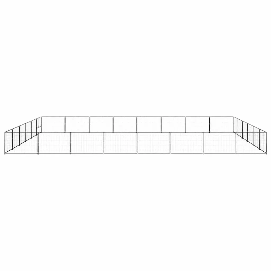 Dog Kennel Steel Wire Mesh 48m² Black
