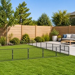 Durable Outdoor Dog Kennel Play Run with Steel Mesh