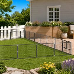 Superior Dog Kennel Run 72m² Silver Steel Mesh Enclosure