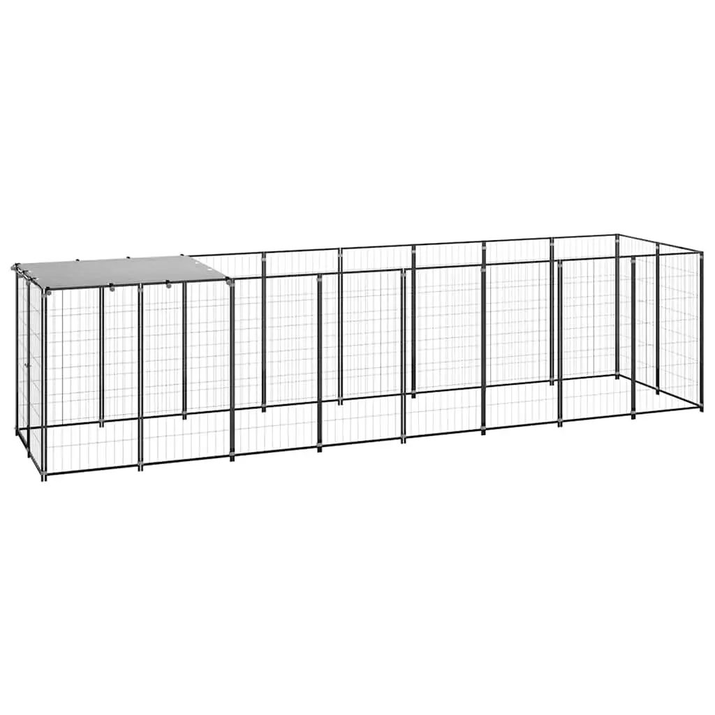 Large Black Steel Wire Mesh Dog Kennel for Outdoor Use