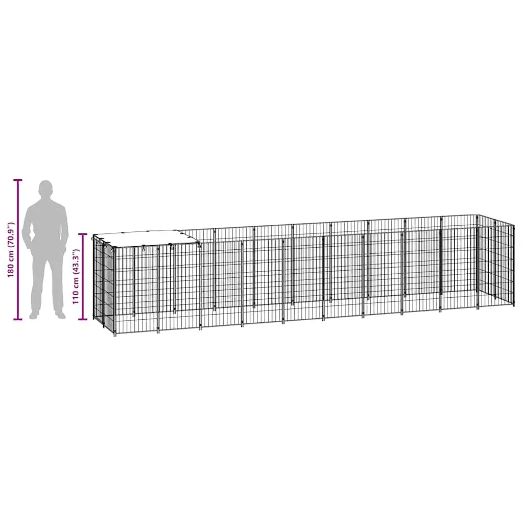 Dog Kennel Steel Large Silver Outdoor Pet Enclosure