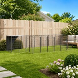 Durable Outdoor Dog Kennel with Secure Steel Construction