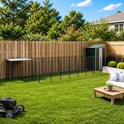 Durable Outdoor Dog Kennel with Steel Frame and Roof