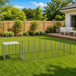 Durable Steel Outdoor Dog Kennel with Mesh Walls