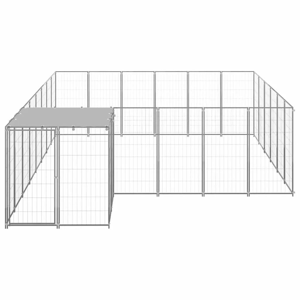 Outdoor Dog Enclosure Large Silver Steel Wire Mesh Kennel