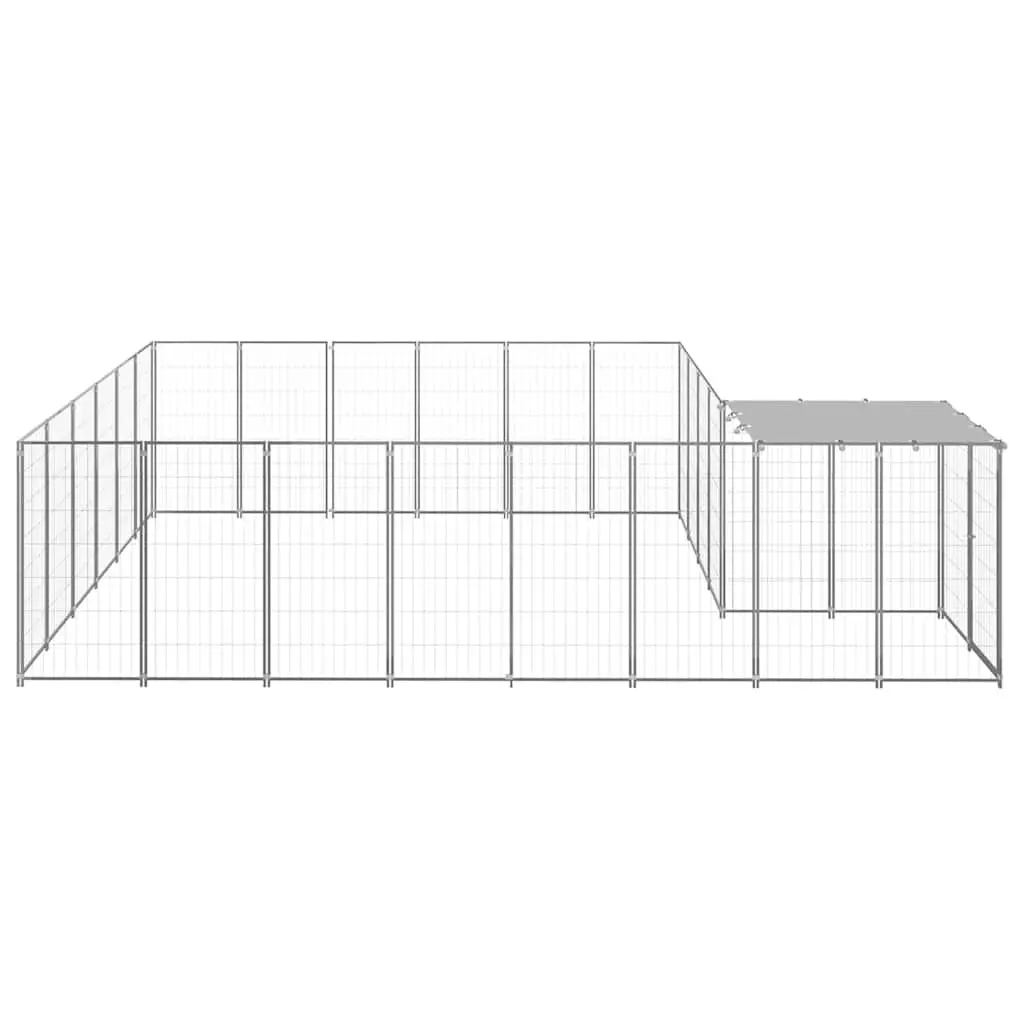 Outdoor Dog Enclosure Large Silver Steel Wire Mesh Kennel