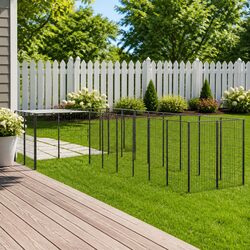 Large Black Dog Kennel Outdoor Pet Cage with Steel Mesh