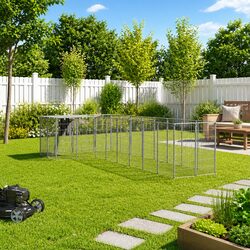 Sturdy Outdoor Dog Kennel with Steel Frame and Mesh