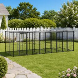Sturdy Outdoor Dog Kennel with Mesh Roof for Safe Play