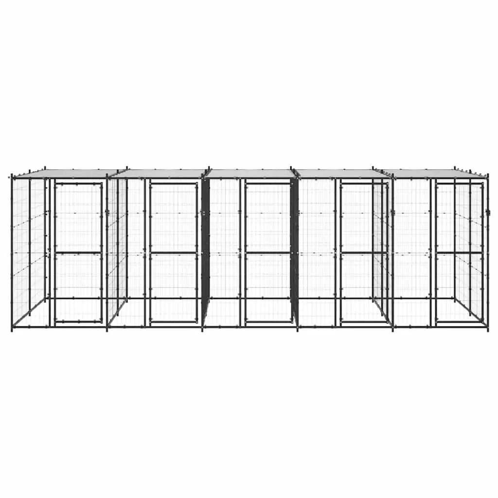 Outdoor Dog Kennel with Mesh Roof for Safe Play