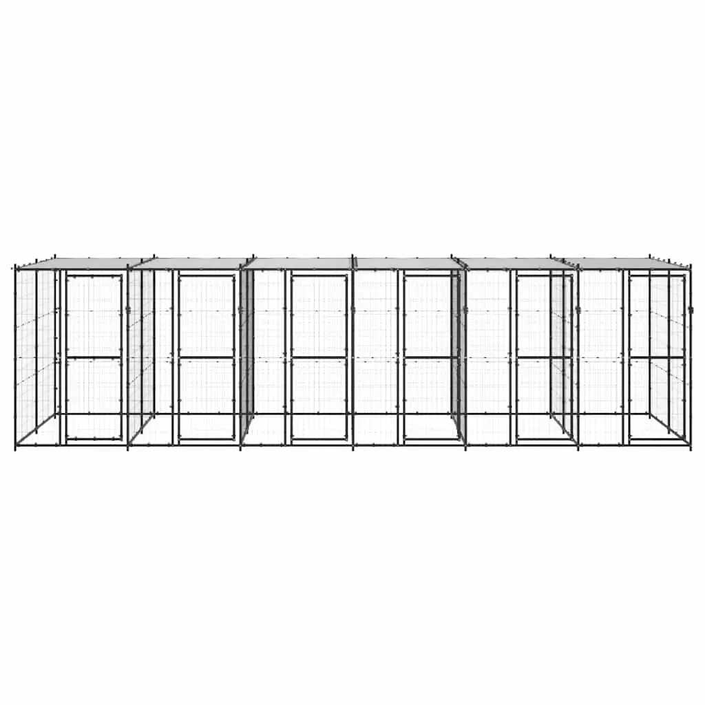 Outdoor Dog Kennel with Secure Roof and Mesh