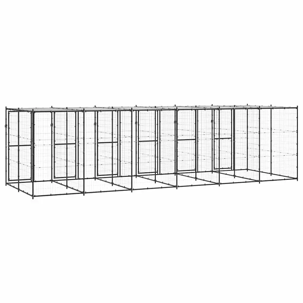 Outdoor Dog Kennel with Secure Roof and Mesh