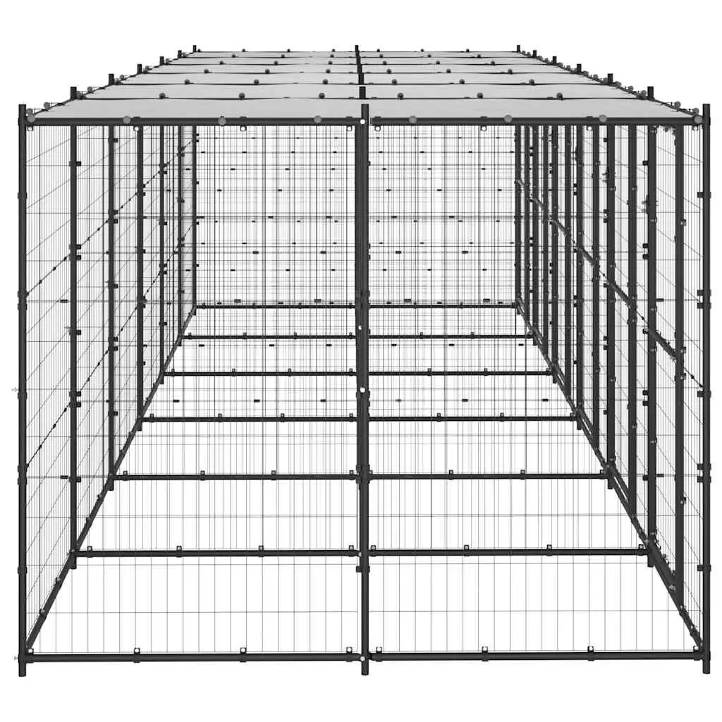 Outdoor Dog Kennel with Secure Roof and Mesh