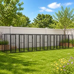 Durable Steel Roof Dog Kennel for Safe Outdoor Play