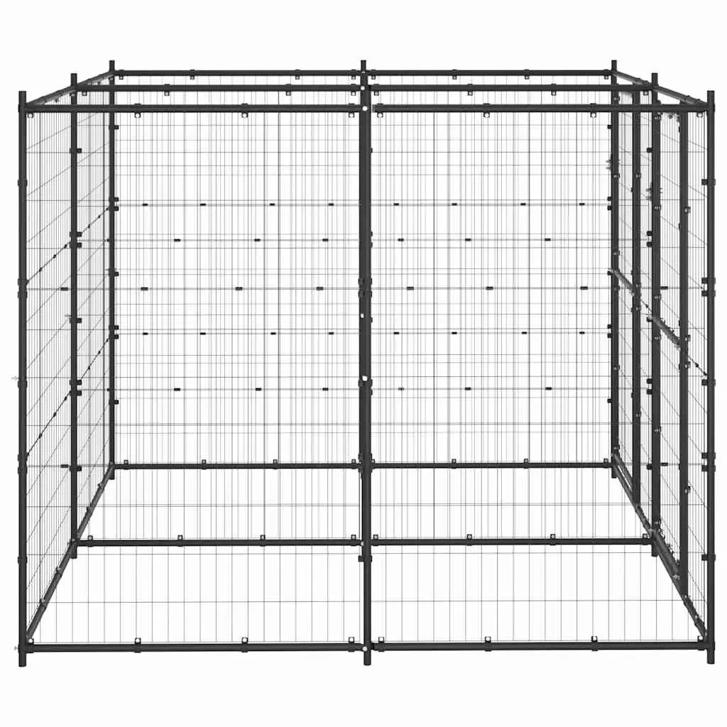 Dog Kennel Steel Mesh Outdoor Exercise Pen Enclosure Training Play Area Black
