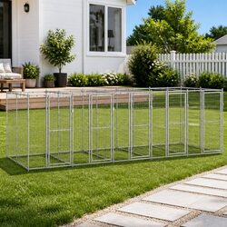 Durable Galvanised Steel Dog Kennel Outdoor Run 12.1m²
