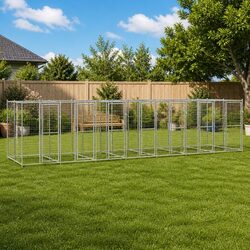 Durable Galvanised Steel Dog Kennel Run 16.94 m²