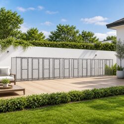 Durable Galvanised Steel Outdoor Dog Kennel 24.2 m²