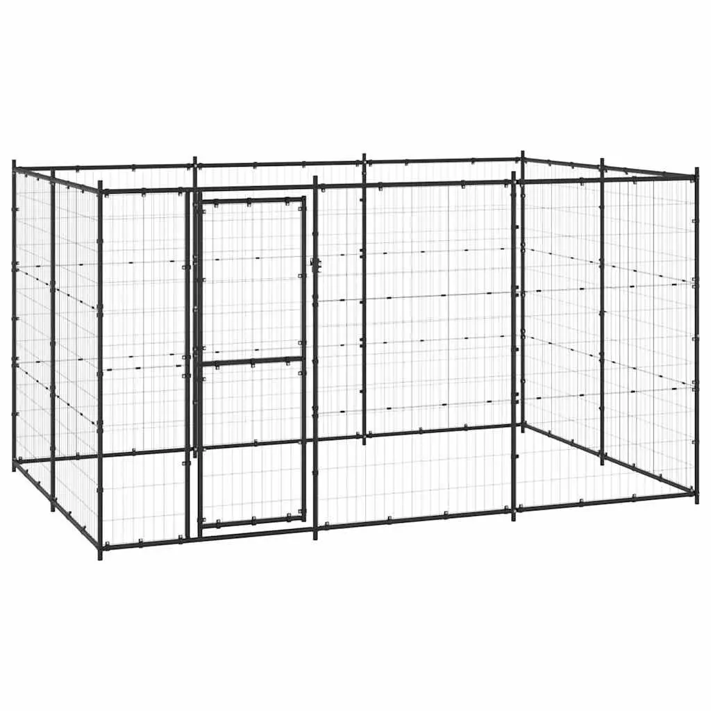 Steel Outdoor Dog Kennel with Ventilation and Lockable Door
