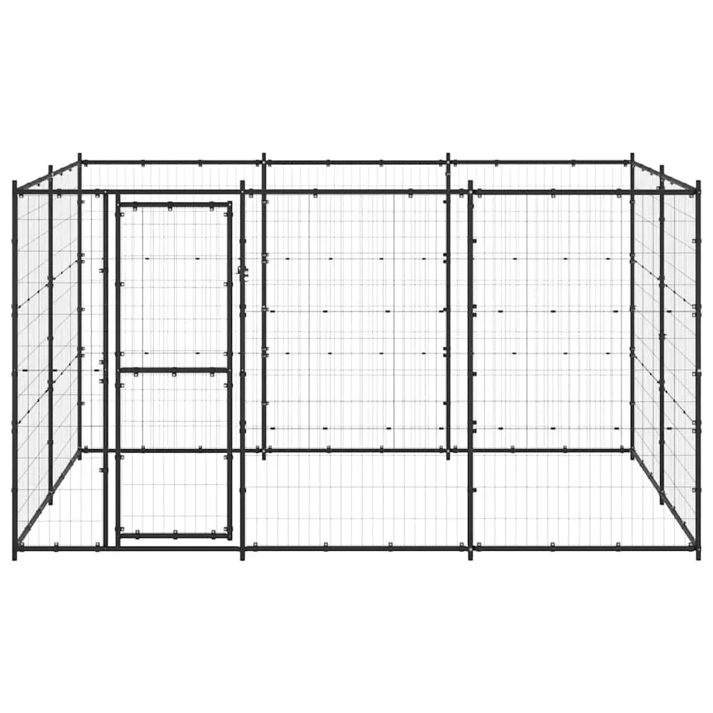 Steel Outdoor Dog Kennel with Ventilation and Lockable Door