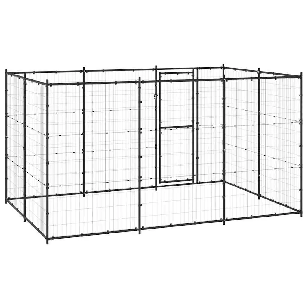 Steel Outdoor Dog Kennel with Ventilation and Lockable Door