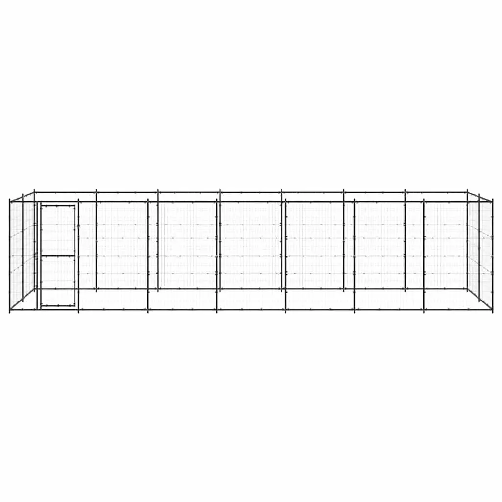 Dog Kennel Outdoor Black Steel Exercise Run Enclosure Large Pet Play Pen Secure