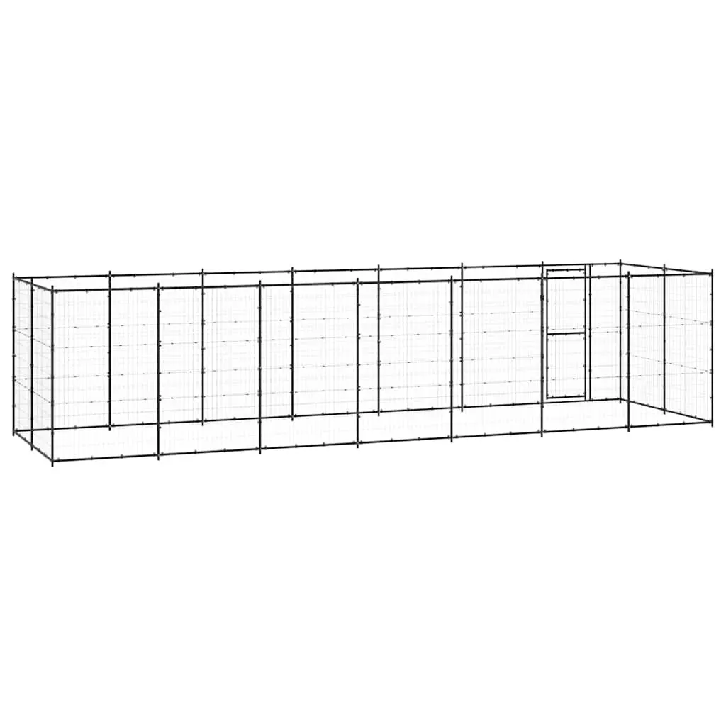 Dog Kennel Outdoor Black Steel Exercise Run Enclosure Large Pet Play Pen Secure