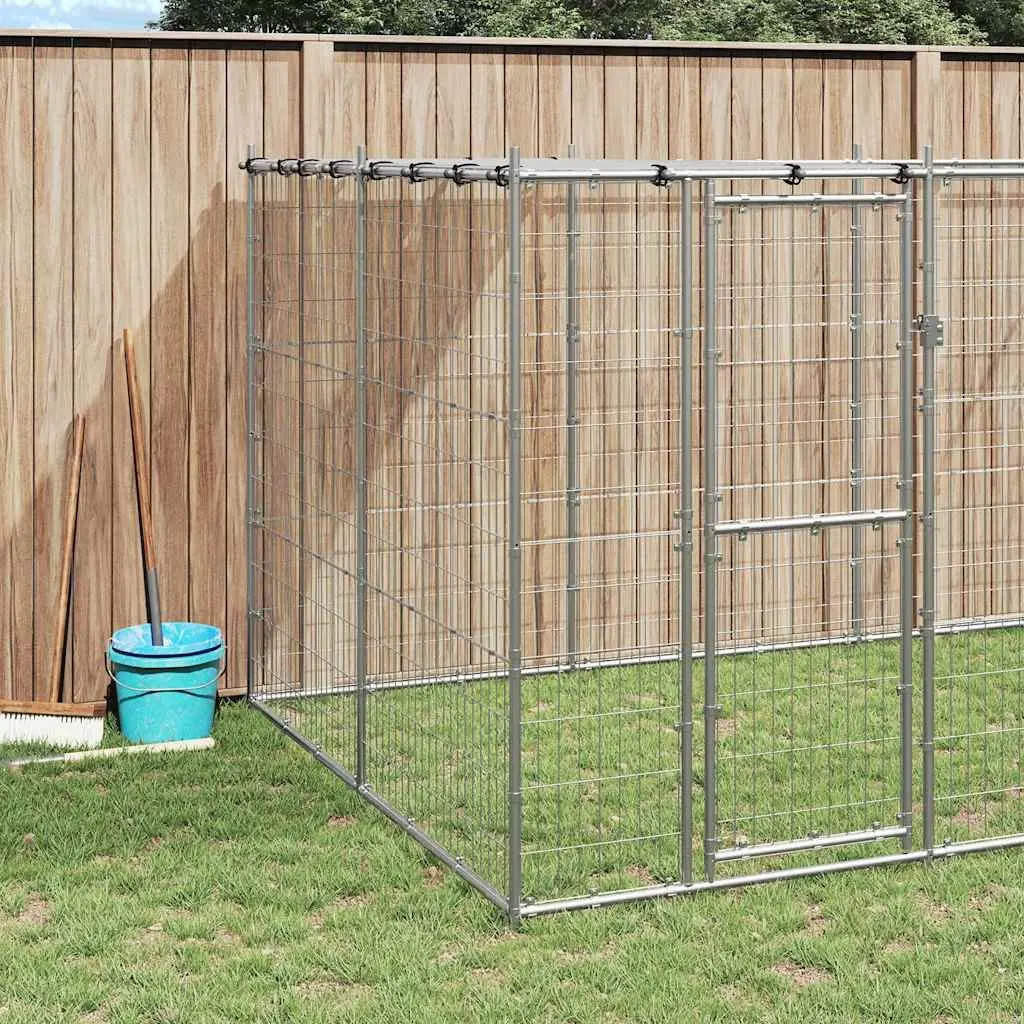 Large Exercise Run Pen with Galvanised Steel Mesh Roof