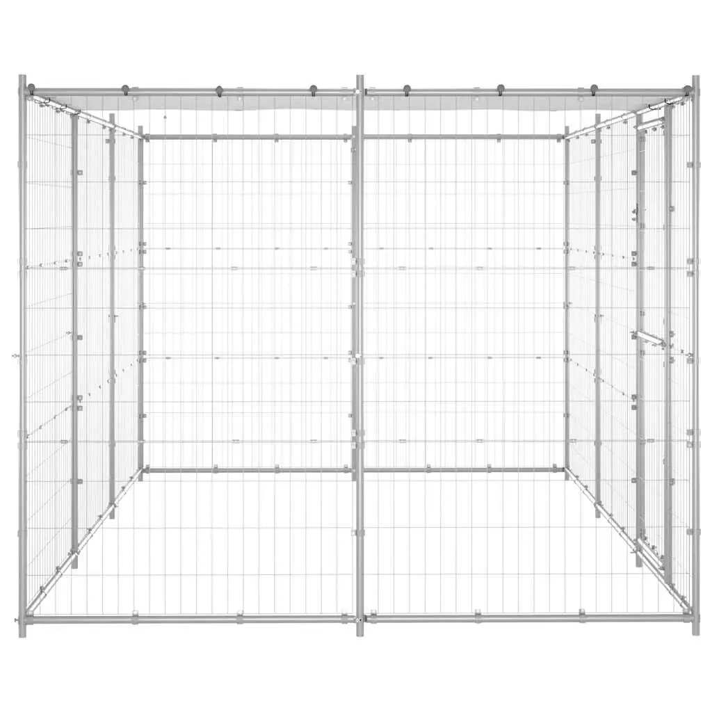 Large Exercise Run Pen with Galvanised Steel Mesh Roof