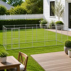 Large Galvanised Steel Dog Kennel Run Enclosure