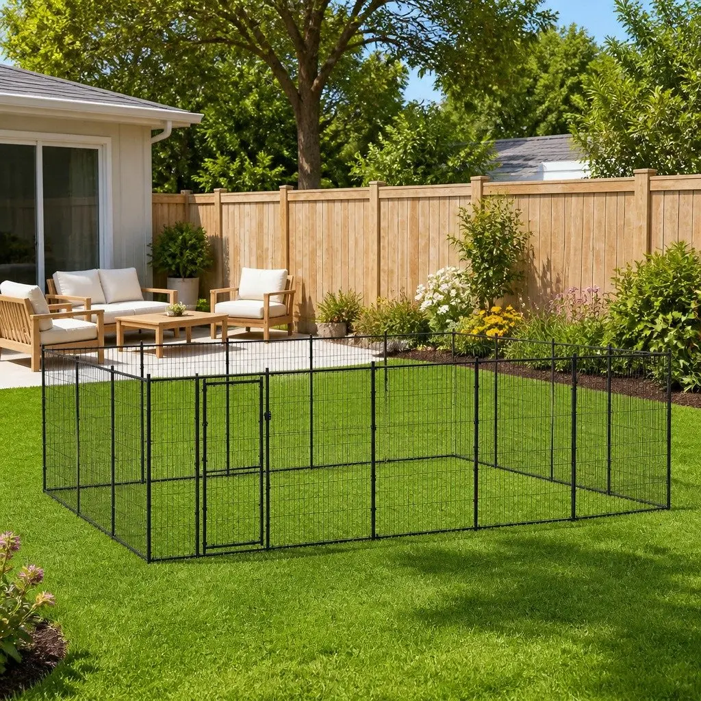 Outdoor Dog Kennel 24.2m² Steel Play Pen