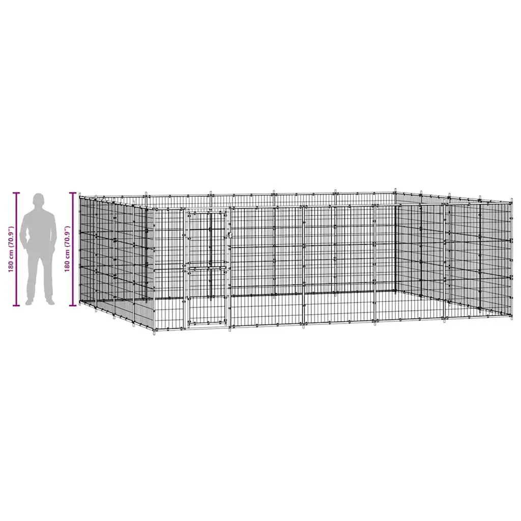 Outdoor Dog Kennel 24.2m² Steel Play Pen