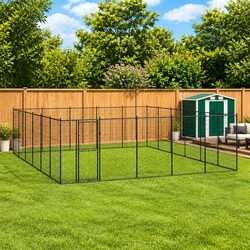 Durable Outdoor Dog Kennel with Secure Steel Mesh