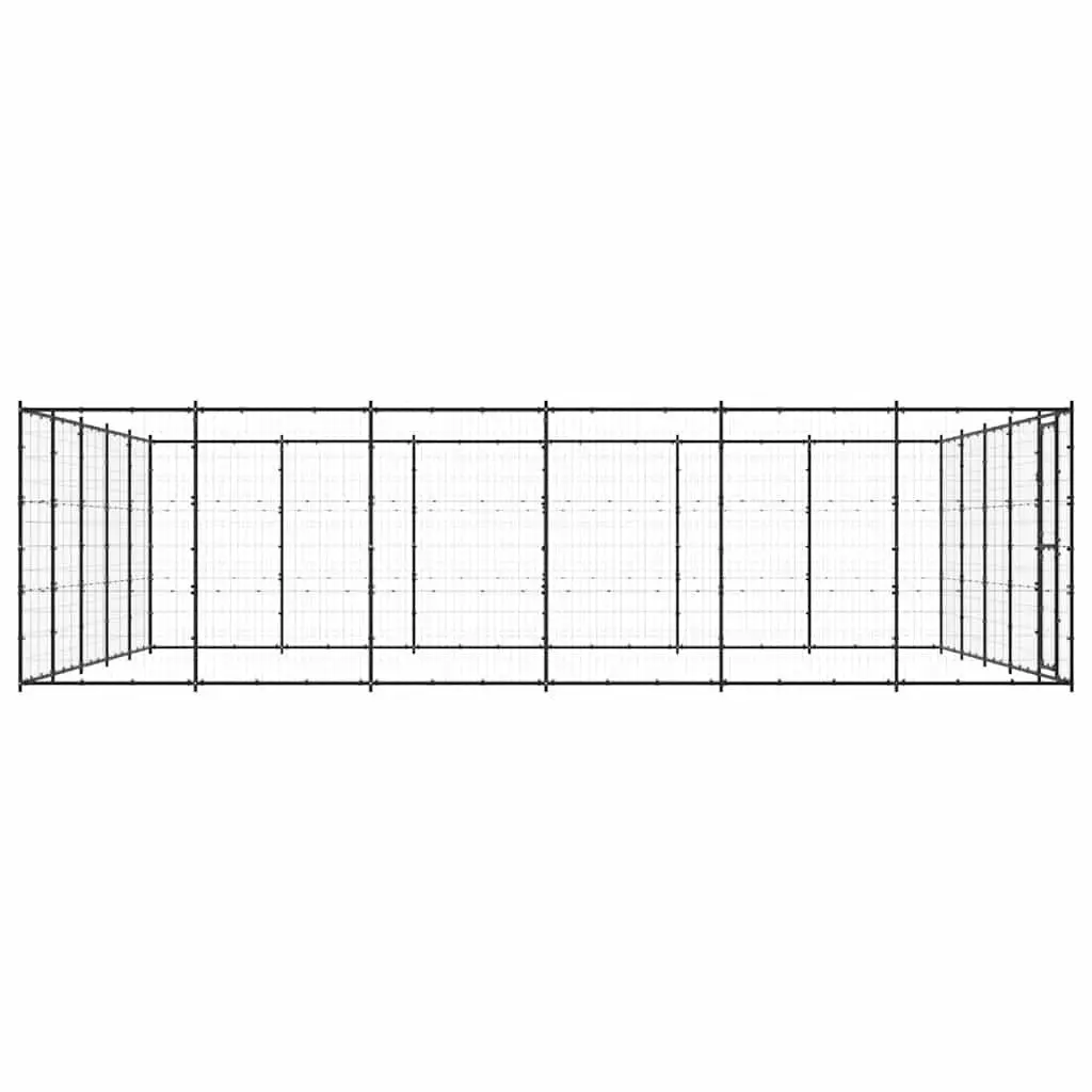 Dog Kennel Steel Mesh Outdoor Exercise Run Enclosure Black 36.3 m²