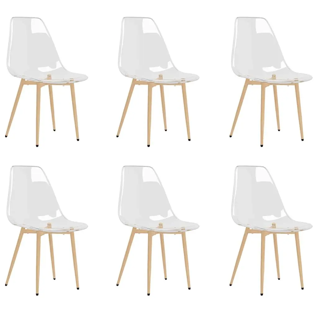 Ergonomic Transparent Dining Chairs, Set of 6