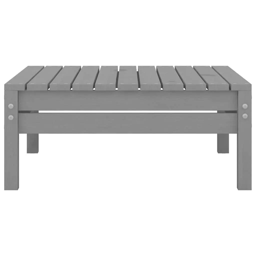 Garden Lounge Set 5 Piece Grey Solid Pinewood Outdoor Furniture Relaxing Seating