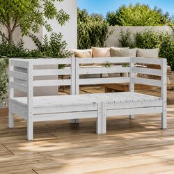 Sturdy 2-Seater Outdoor Garden Sofa in White Pine Wood