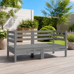 Durable Modular 2-Seater Garden Sofa in Grey