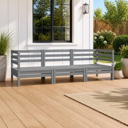 Sturdy 3-Piece Grey Modular Garden Lounge Set