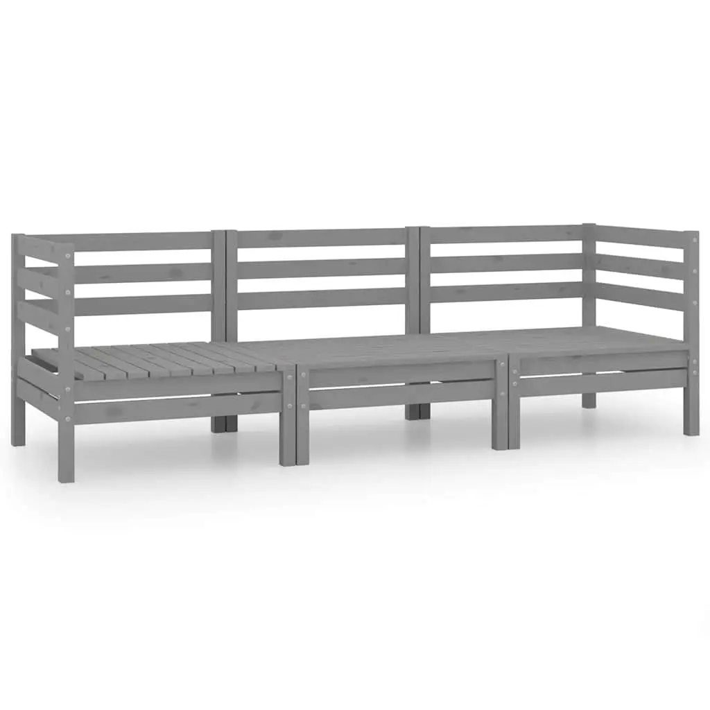 3-Piece Grey Modular Garden Lounge Set