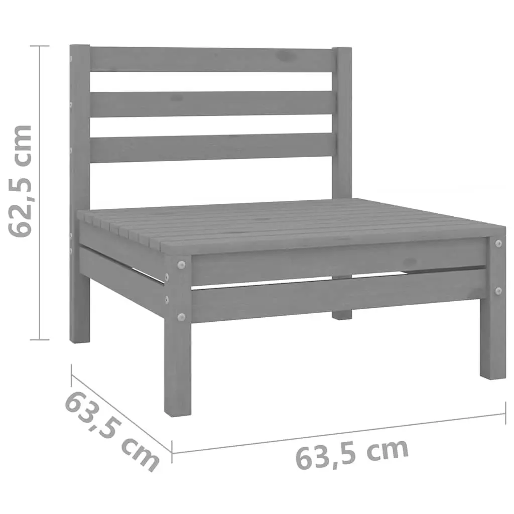3-Piece Grey Modular Garden Lounge Set