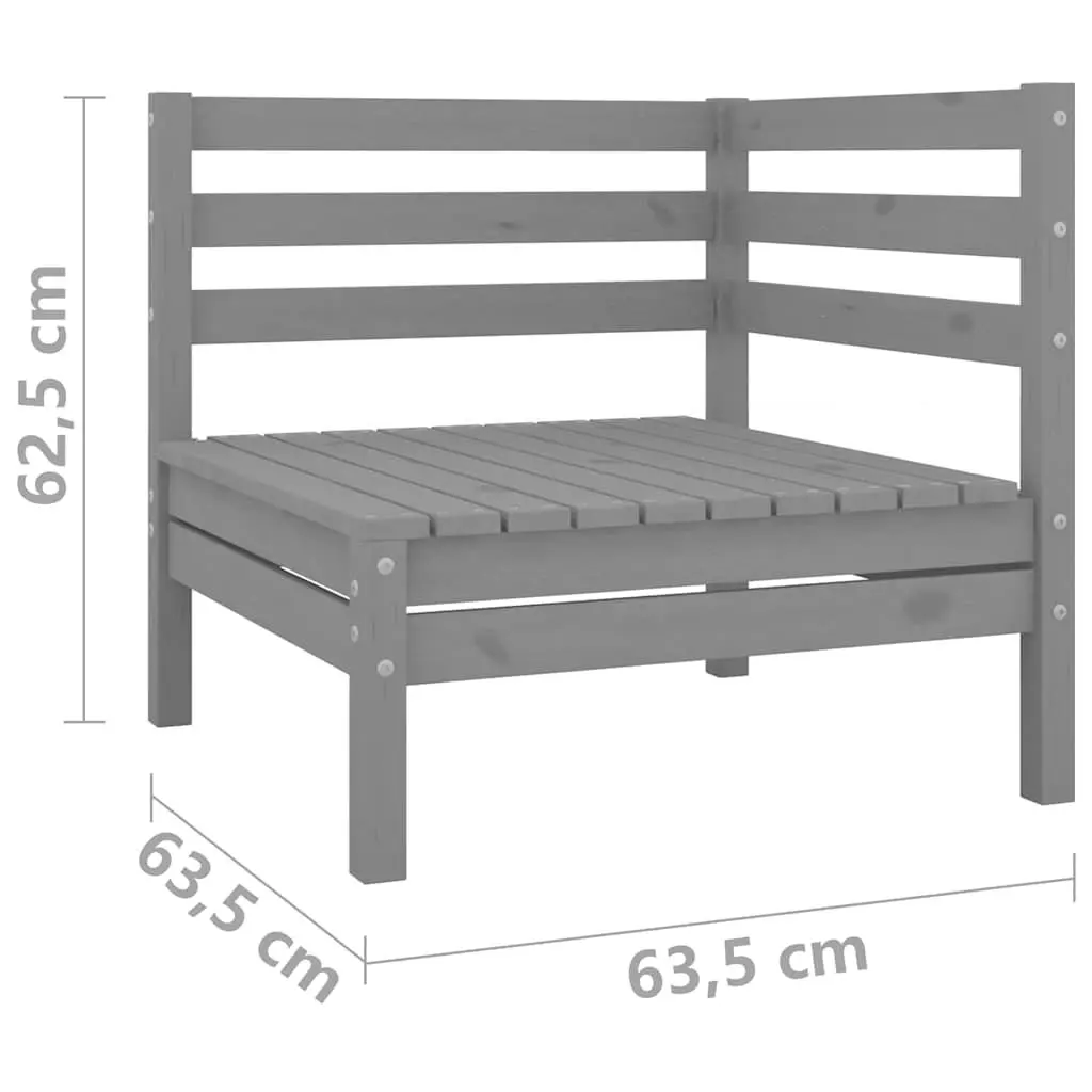 3-Piece Grey Modular Garden Lounge Set